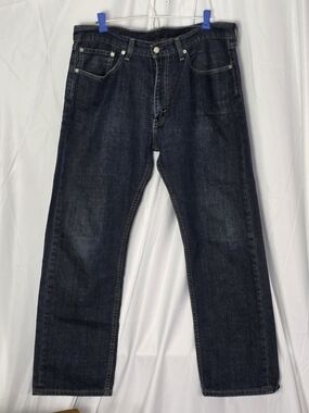 Men's Levi's 505 Indigo Denim Straight-Leg 100% Cotton 36×30 Jeans 2000's